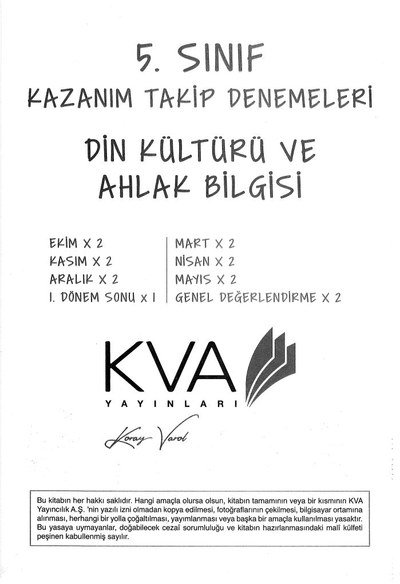 DİN KÜLTÜRÜ VE AHLAK BİLGİSİ KAZANIM TAKİP DENEMELERİ Vivo Fotokopi Merkezi