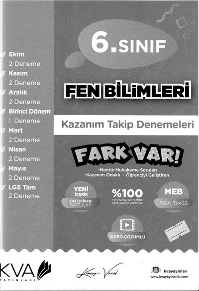 FEN BİLİMLERİ KAZANIM TAKİP DENEMELERİ FARK VAR Vivo Fotokopi Merkezi
