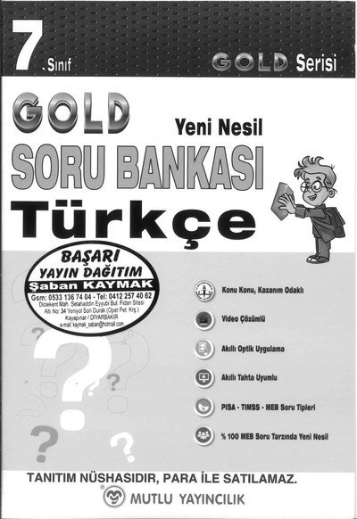 GOLD SORU BANKASI TÜRKÇE Vivo Fotokopi Merkezi