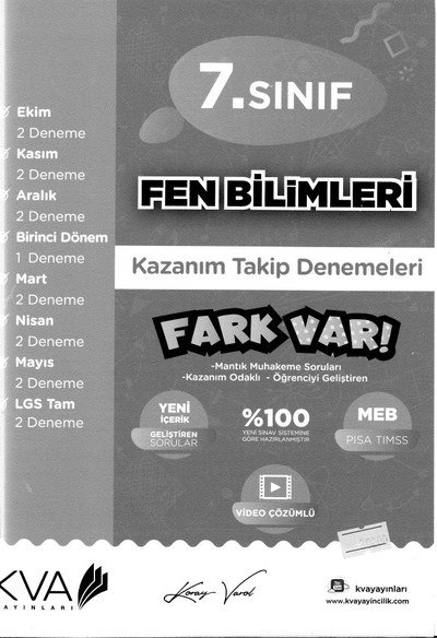 FEN BİLİMLERİ KAZANIM TAKİP DENEMELERİ FARK VAR Vivo Fotokopi Merkezi