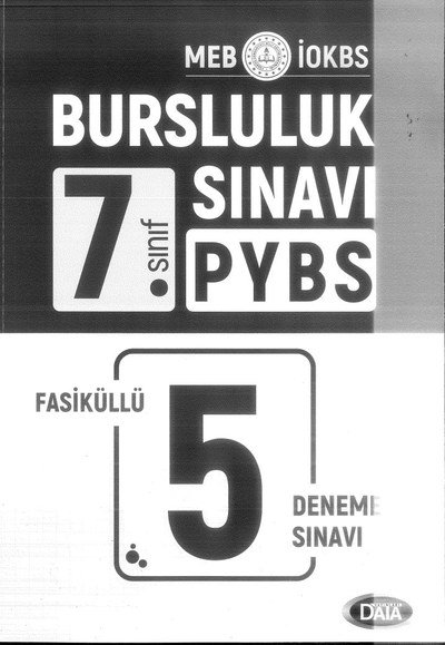 BURSLULUK SINAVI PYBS FASİKÜLLÜ 5 DENEME Vivo Fotokopi Merkezi
