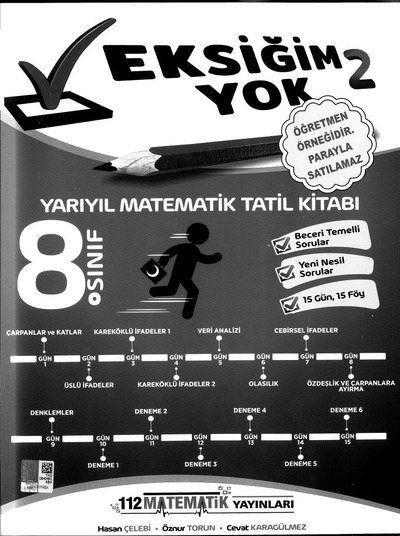 EKSİĞİM YOK 2 YARIYIL MATEMATİK TATİL KİTABI Vivo Fotokopi Merkezi