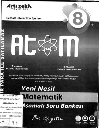 ATOM YENİ NESİL AŞAMALI SORU BANKASI Vivo Fotokopi Merkezi