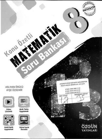 KONU ÖZETLİ MATEMATİK SORU BANKASI Vivo Fotokopi Merkezi