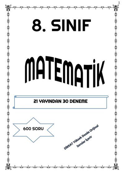 MATEMATİK 21 YAYINDAN 30 DENEME 600 SORU Vivo Fotokopi Merkezi