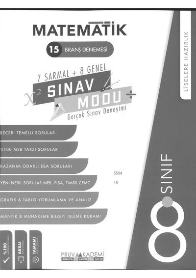 MATEMATİK 15 BRANŞ DENEMESİ Vivo Fotokopi Merkezi