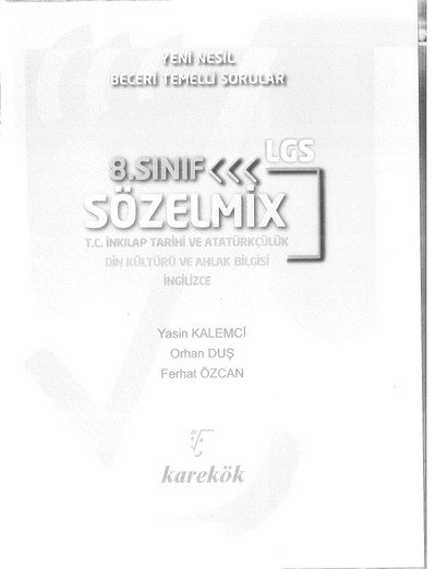 YENİ NESİL BECERİ TEMELLİ SORULAR LGS SÖZELMİX Vivo Fotokopi Merkezi