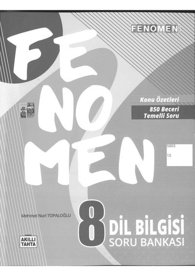 FENOMEN DİL BİLGİSİ SORU BANKASI Vivo Fotokopi Merkezi