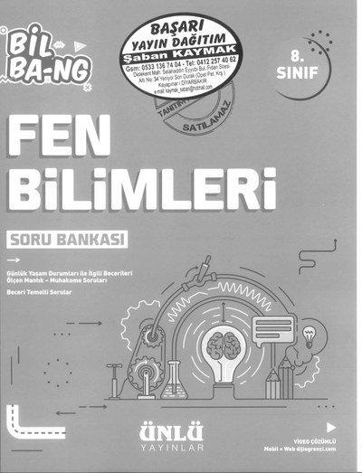 FEN BİLİMLERİ SORU BANKASI BİL BA-NG Vivo Fotokopi Merkezi