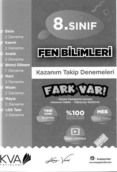 FEN BİLİMLERİ KAZANIM TAKİP DENEMELERİ FARK VAR Vivo Fotokopi Merkezi