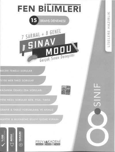 FEN BİLİMLERİ 15 BRANŞ DENEMESİ SINAV MODU Vivo Fotokopi Merkezi