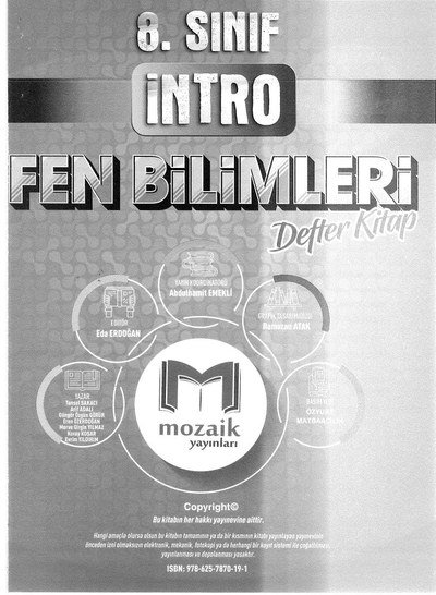 İNTRO FEN BİLİMLERİ DEFTER KİTAP Vivo Fotokopi Merkezi