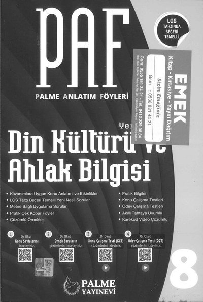 PAF DİN KÜLTÜRÜ VE AHLAK BİLGİSİ Vivo Fotokopi Merkezi