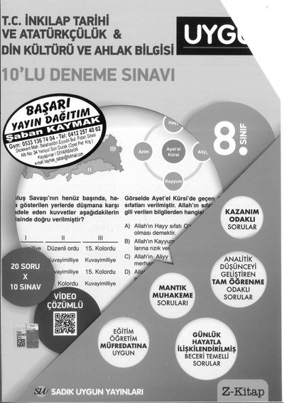 10'LU DENEME SINAVI İNKILAP TARİHİ & DİN KÜLTÜRÜ VE AHLAK BİLGİSİ