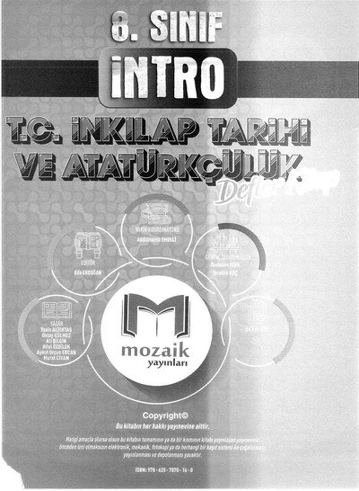 İNTRO T.C. İNKILAP TARİHİ VE ATATÜRKÇÜLÜK DEFTER KİTAP