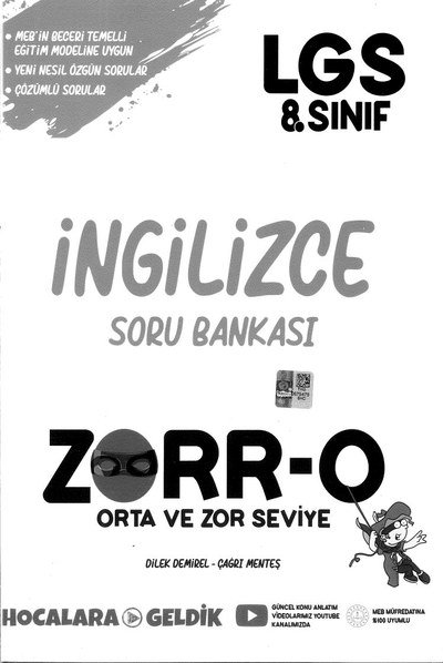 İNGİLİZCE SORU BANKASI ZORR-O Vivo Fotokopi Merkezi