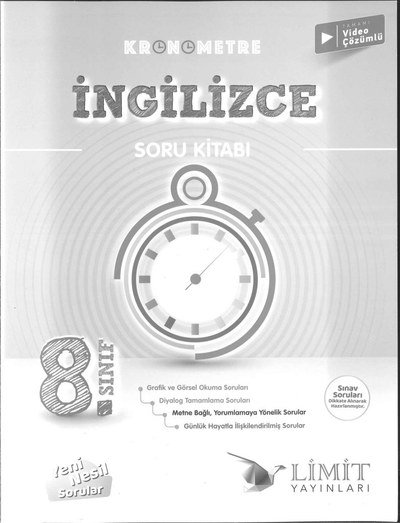 KRONOMETRE İNGİLİZCE SORU KİTABI