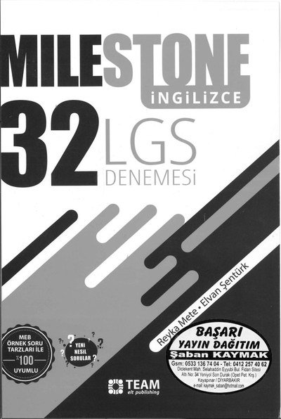MILESTONE İNGİLİZCE 32 LGS DENEMESİ Vivo Fotokopi Merkezi
