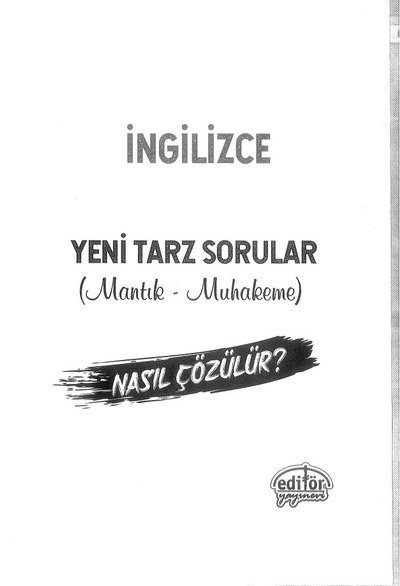 İNGİLİZCE YENİ TARZ SORULAR MANTIK MUHAKEME Vivo Fotokopi Merkezi