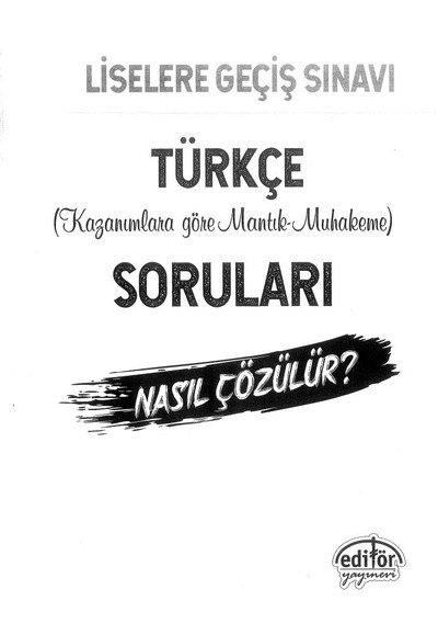 TÜRKÇE KAZANIMLARA GÖRE MANTIK MUHAKEME SORULARI Vivo Fotokopi Merkezi