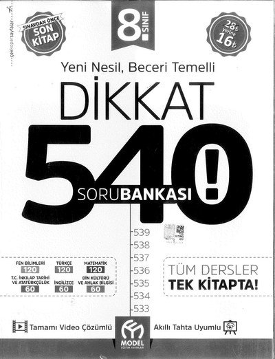 YENİ NESİL BECERİ TEMELLİ DİKKAT 540 SORU BANKASI Vivo Fotokopi Merkezi