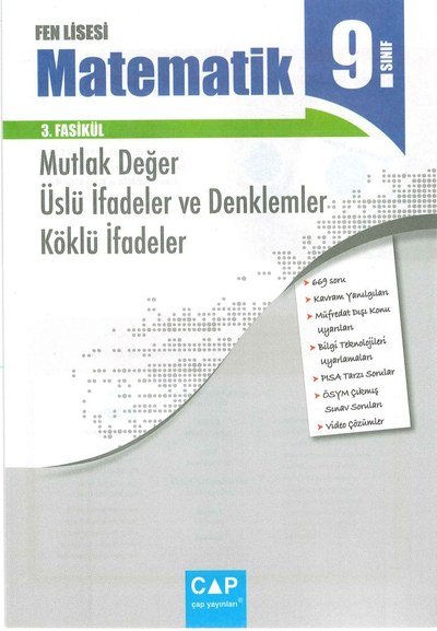 FEN LİSESİ MATEMATİK 3. FASİKÜL MUTLAK DEĞER ÜSLÜ İFADELER VE DENKLEMLER KÖKLÜ İFADELER Vivo Fotokopi Merkezi