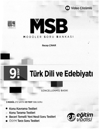 MODÜLER SORU BANKASI TÜRK DİLİ VE EDEBİYATI Vivo Fotokopi Merkezi