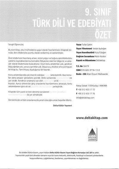 TÜRK DİLİ VE EDEBİYATI ÖZET Vivo Fotokopi Merkezi