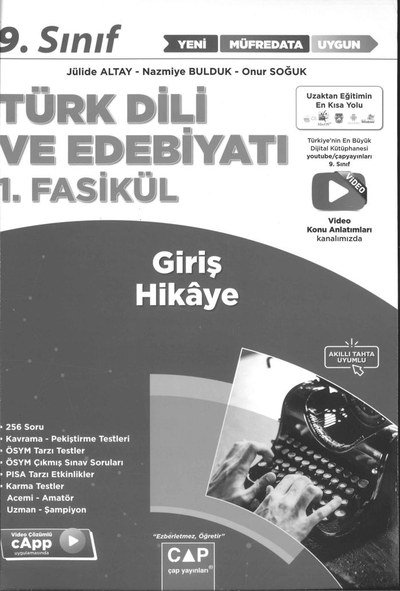 TÜRK DİLİ VE EDEBİYATI 1. FASİKÜL GİRİŞ HİKAYE Vivo Fotokopi Merkezi