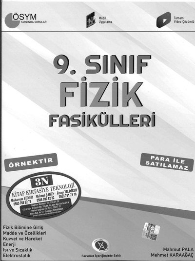FİZİK FASİKÜLLERİ ÖSYM TARZINDA SORULAR Vivo Fotokopi Merkezi