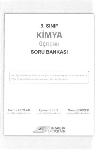 KİMYA ÜÇRENK SORU BANKASI