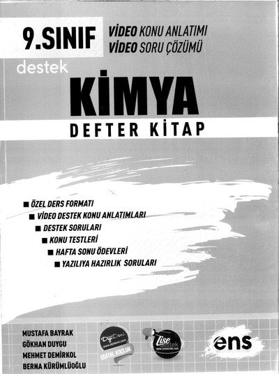 KİMYA DEFTER KİTAP KONU ANLATIMI SORU ÇÖZÜMÜ