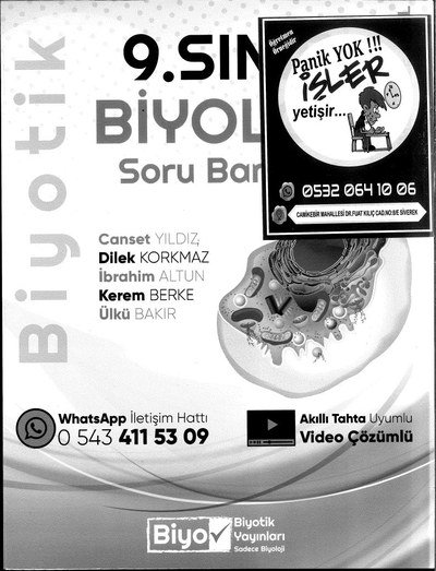 BİYOLOJİ SORU BANKASI BİYOTİK Vivo Fotokopi Merkezi