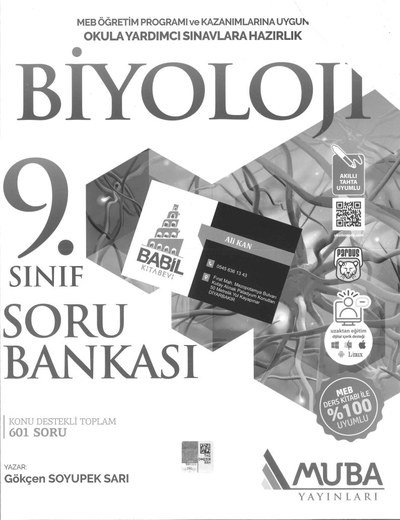 BİYOLOJİ SORU BANKASI 601 SORU Vivo Fotokopi Merkezi
