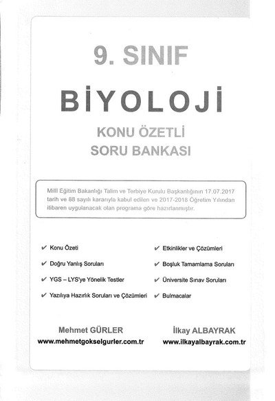 BİYOLOJİ KONU ÖZETLİ SORU BANKASI Vivo Fotokopi Merkezi