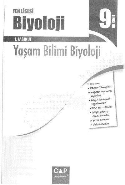 BİYOLOJİ 1. FASİKÜL YAŞAM BİLİMİ BİYOLOJİ Vivo Fotokopi Merkezi