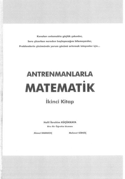 ANTRENMANLARLA MATEMATİK İKİNCİ KİTAP Vivo Fotokopi Merkezi