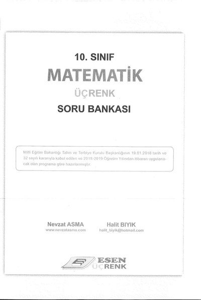 MATEMATİK ÜÇRENK SORU BANKASI