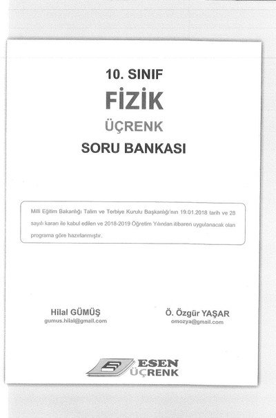 FİZİK ÜÇRENK SORU BANKASI Vivo Fotokopi Merkezi