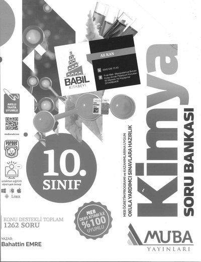 KONU DESTEKLİ TOPLAM 1262 SORU KİMYA Vivo Fotokopi Merkezi