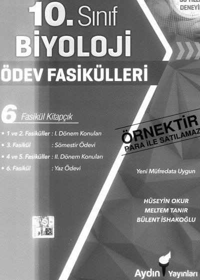 BİYOLOJİ ÖDEV FASİKÜLLERİ 6 FASİKÜL KİTAPÇIK Vivo Fotokopi Merkezi