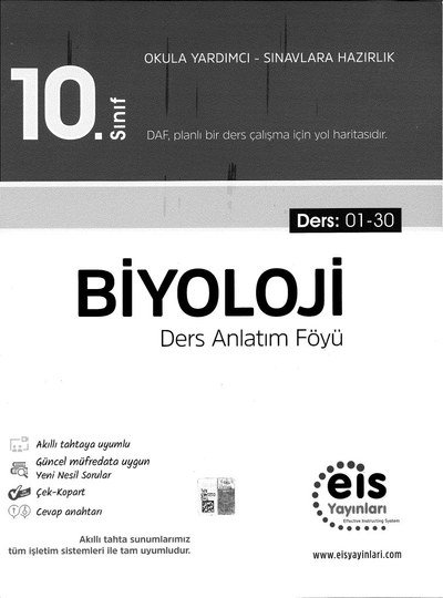 BİYOLOJİ DERS ANLATIM FÖYÜ Vivo Fotokopi Merkezi