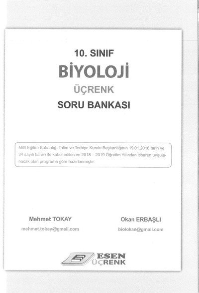 BİYOLOJİ ÜÇRENK SORU BANKASI Vivo Fotokopi Merkezi