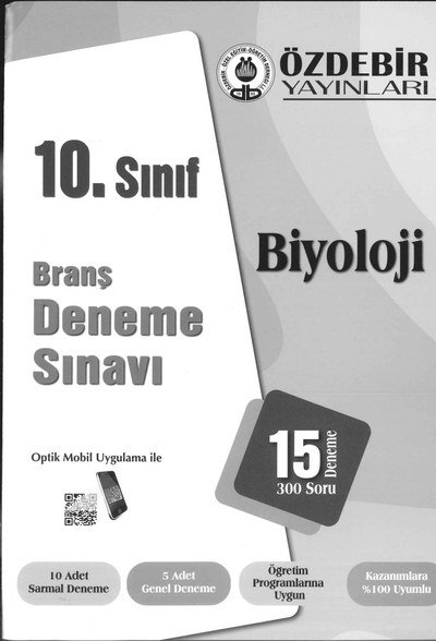 BRANŞ DENEME SINAVI BİYOLOJİ 15 DENEME 300 SORU Vivo Fotokopi Merkezi