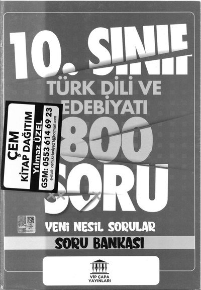 TÜRK DİLİ VE EDEBİYATI 800 SORU YENİ NESİL SORULAR SORU BANKASI Vivo Fotokopi Merkezi