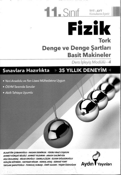 FİZİK TORK DENGE VE DENGE ŞARTLARI BASİT MAKİNELER Vivo Fotokopi Merkezi