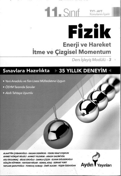 FİZİK ENERJİ VE HAREKET İTME VE ÇİZGİSEL MOMENTUM Vivo Fotokopi Merkezi