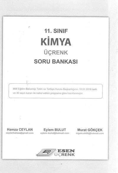 KİMYA ÜÇRENK SORU BANKASI Vivo Fotokopi Merkezi