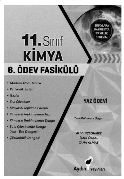KİMYA 6. ÖDEV FASİKÜLÜ Vivo Fotokopi Merkezi