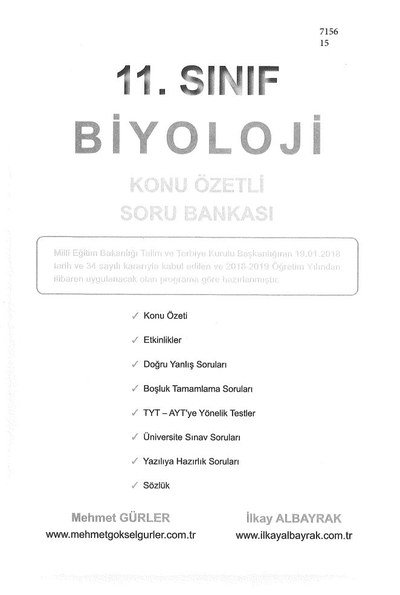 BİYOLOJİ KONU ÖZETLİ SORU BANKASI Vivo Fotokopi Merkezi